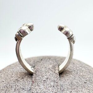 King Baby Sterling Silver King Baby Fleur De Lis Open Band Adjustable 4.75